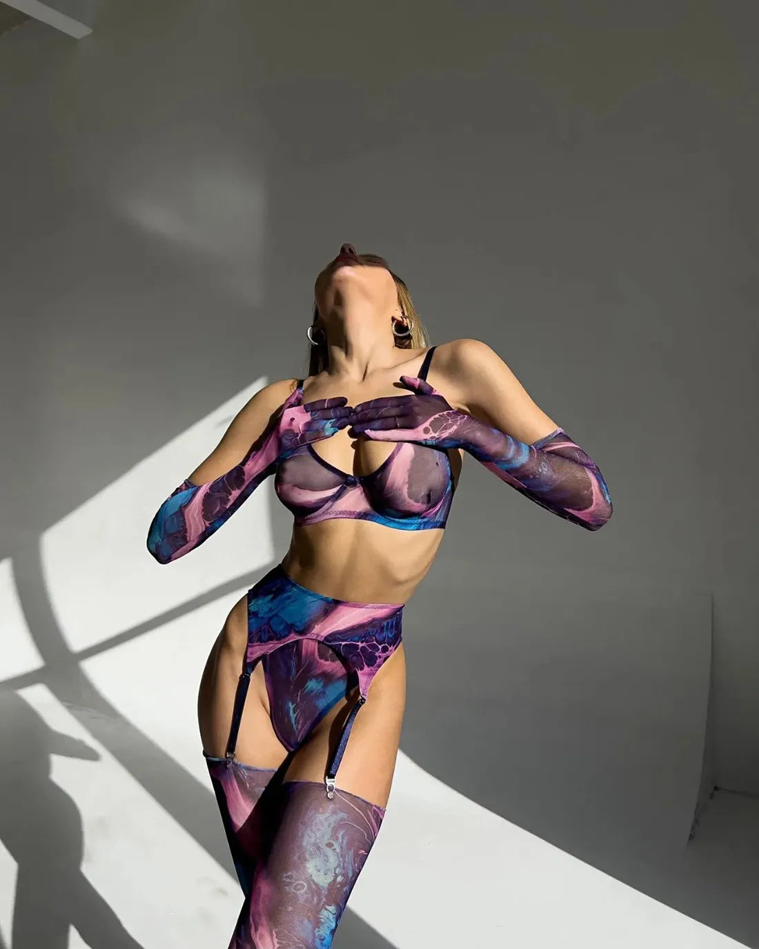 Livia™ | Ensemble de lingerie tie-dye complet en 5 pièces
