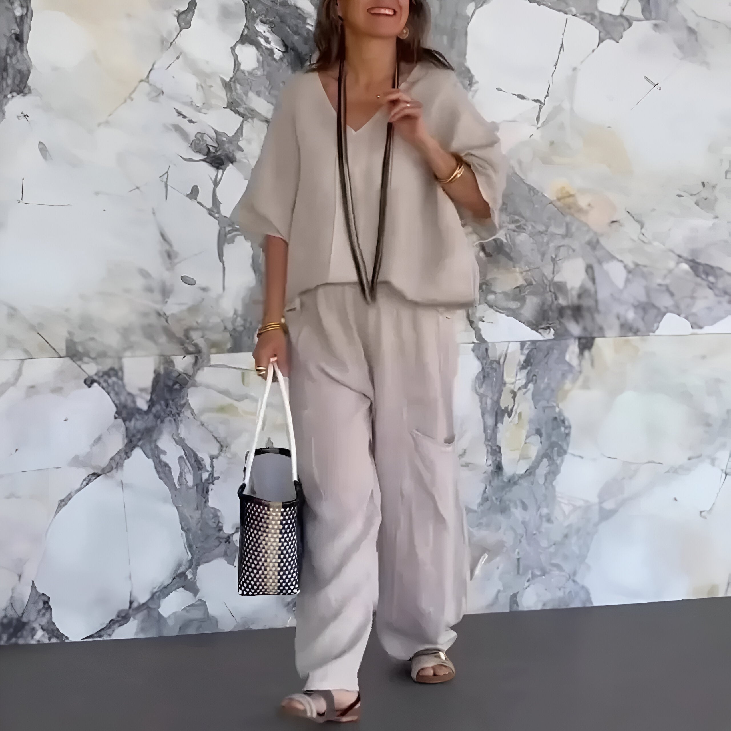 Marivella™ | Ensemble décontracté à col en V