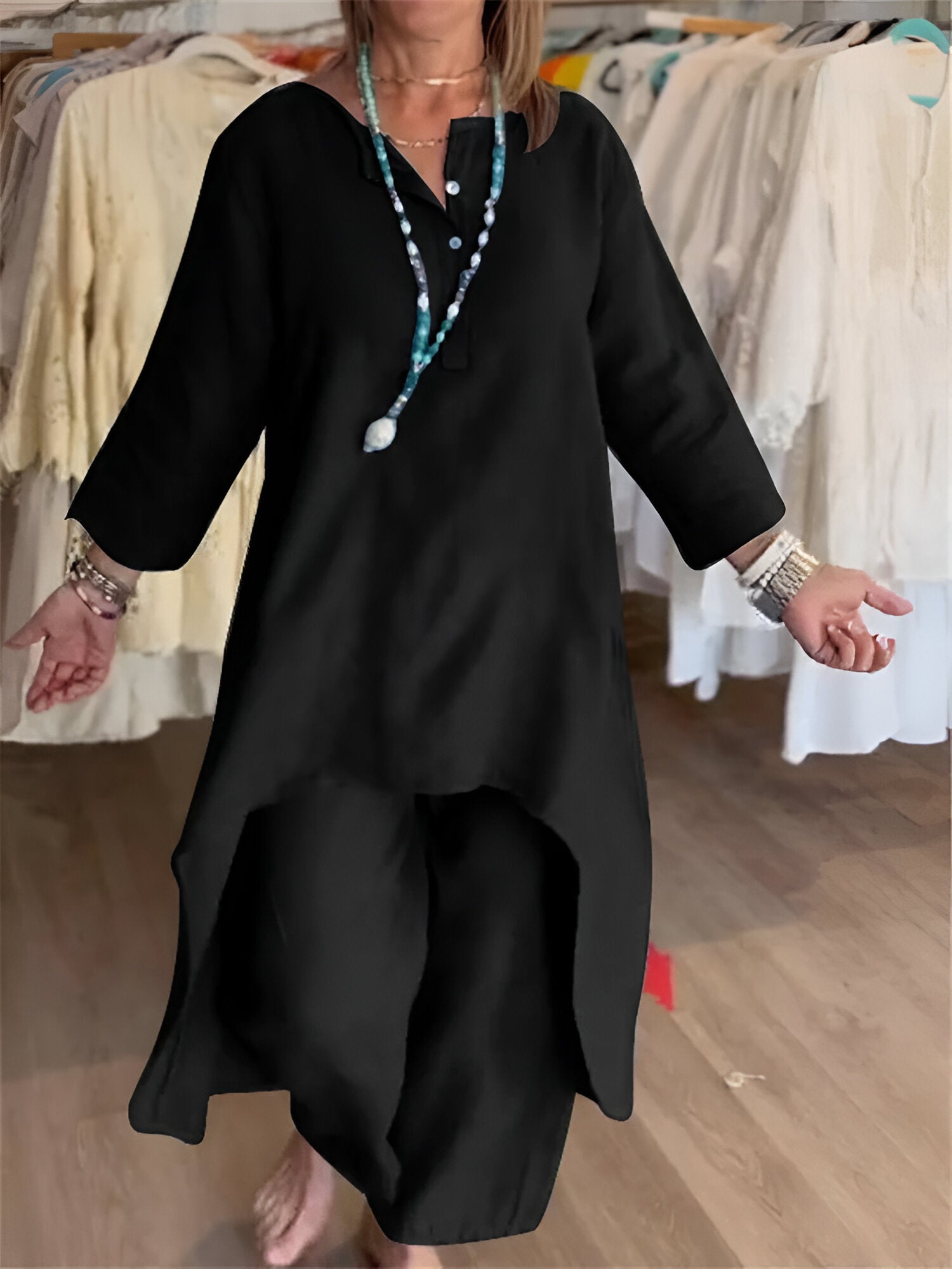 Elavira™ | Ensemble d'été en mélange de coton léger