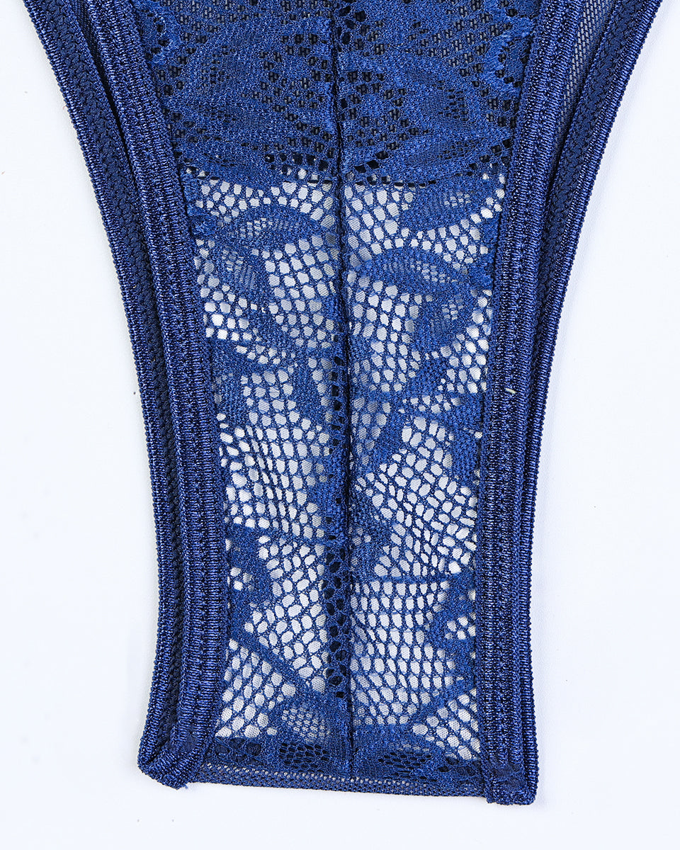 Marissa™ | Body transparent à dentelle avec motif floral et nœud sur le côté