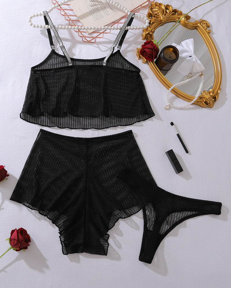 Léna™ | Débardeur en maille transparent & Ensemble de pyjama court