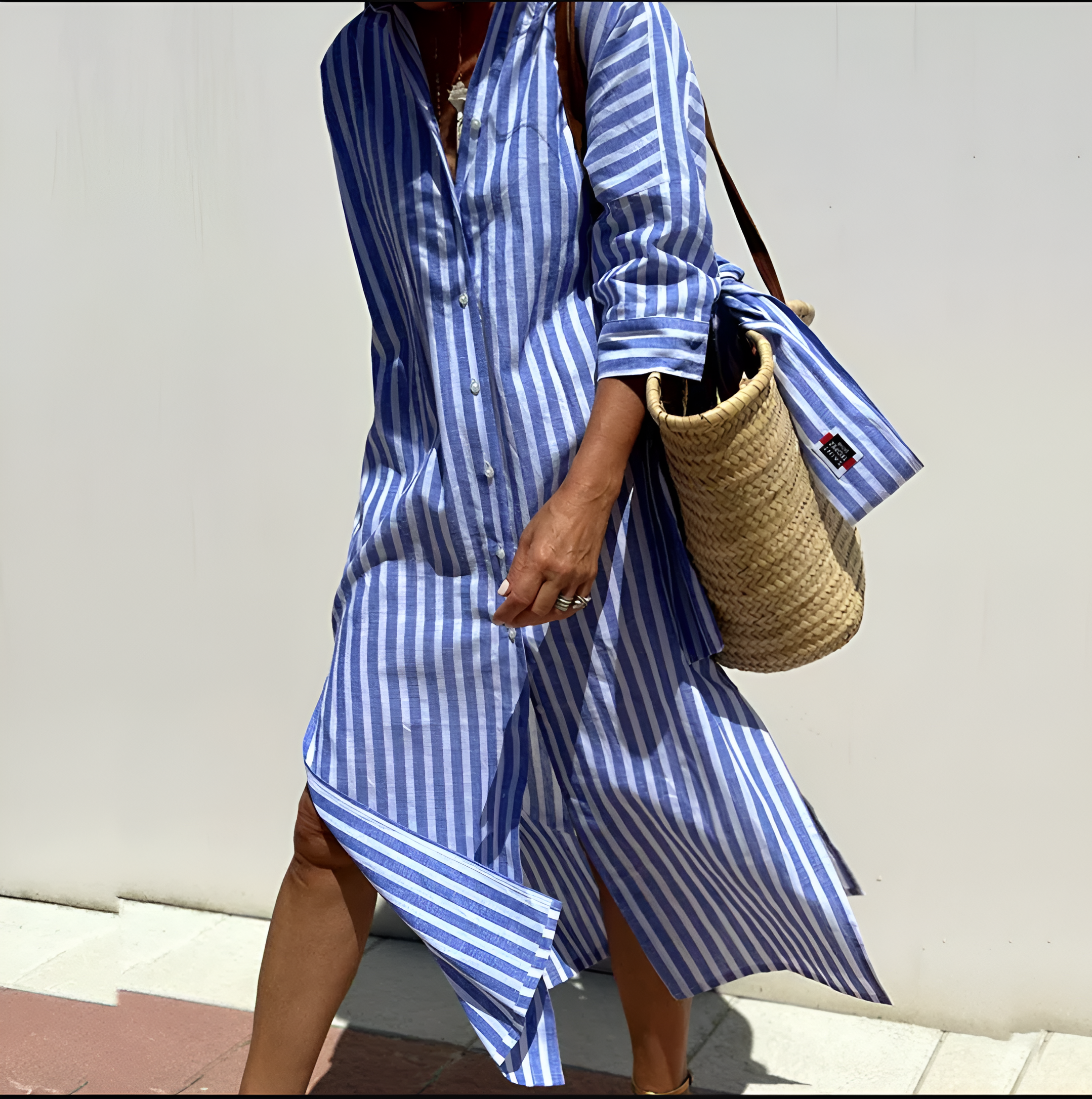 Camille™ | Élégante Robe Chemise à Rayures