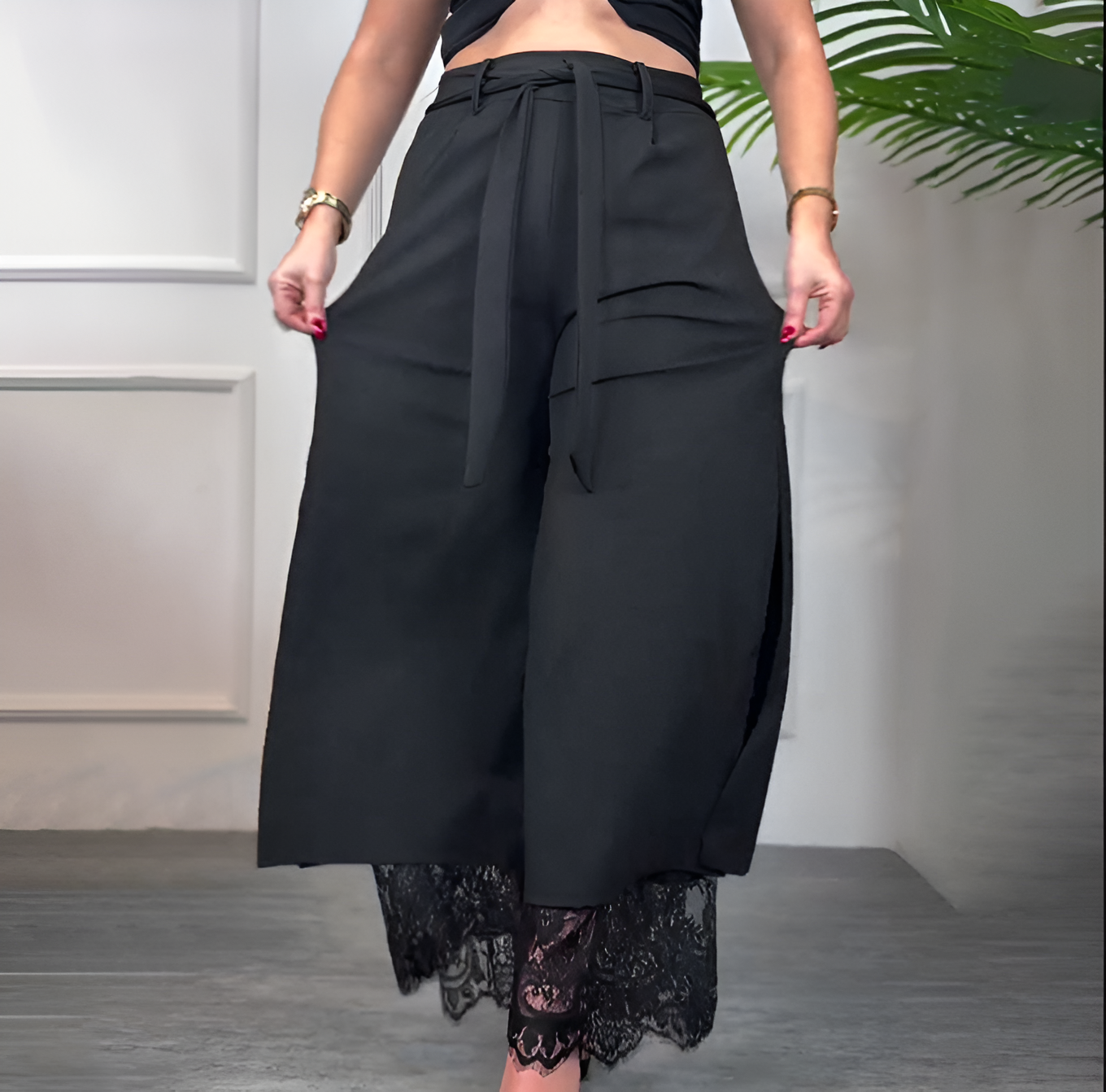 Veloria™ | Pantalon Large avec Dentelle