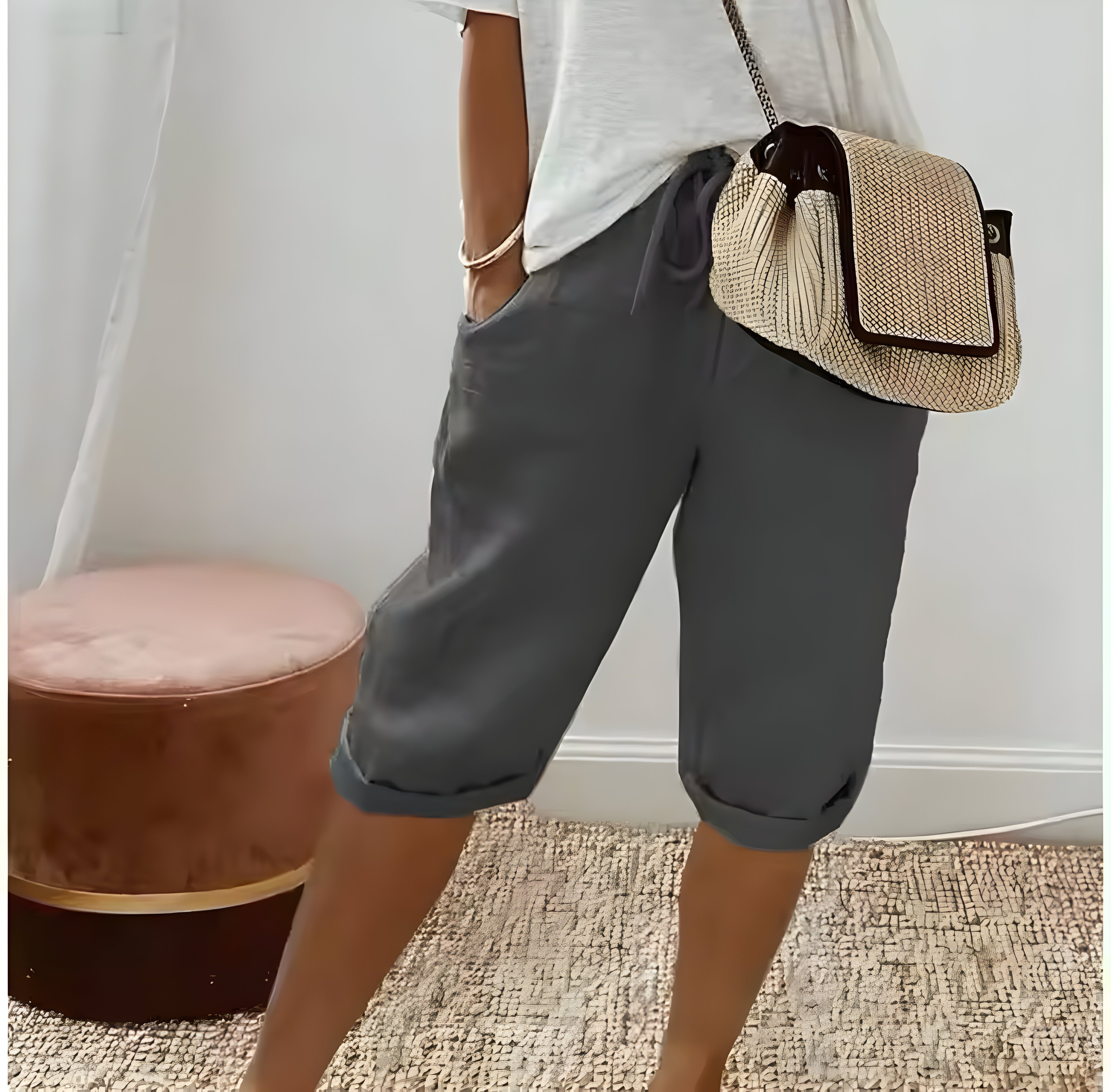 Selina™ | Pantalon Court en Lin pour Femmes