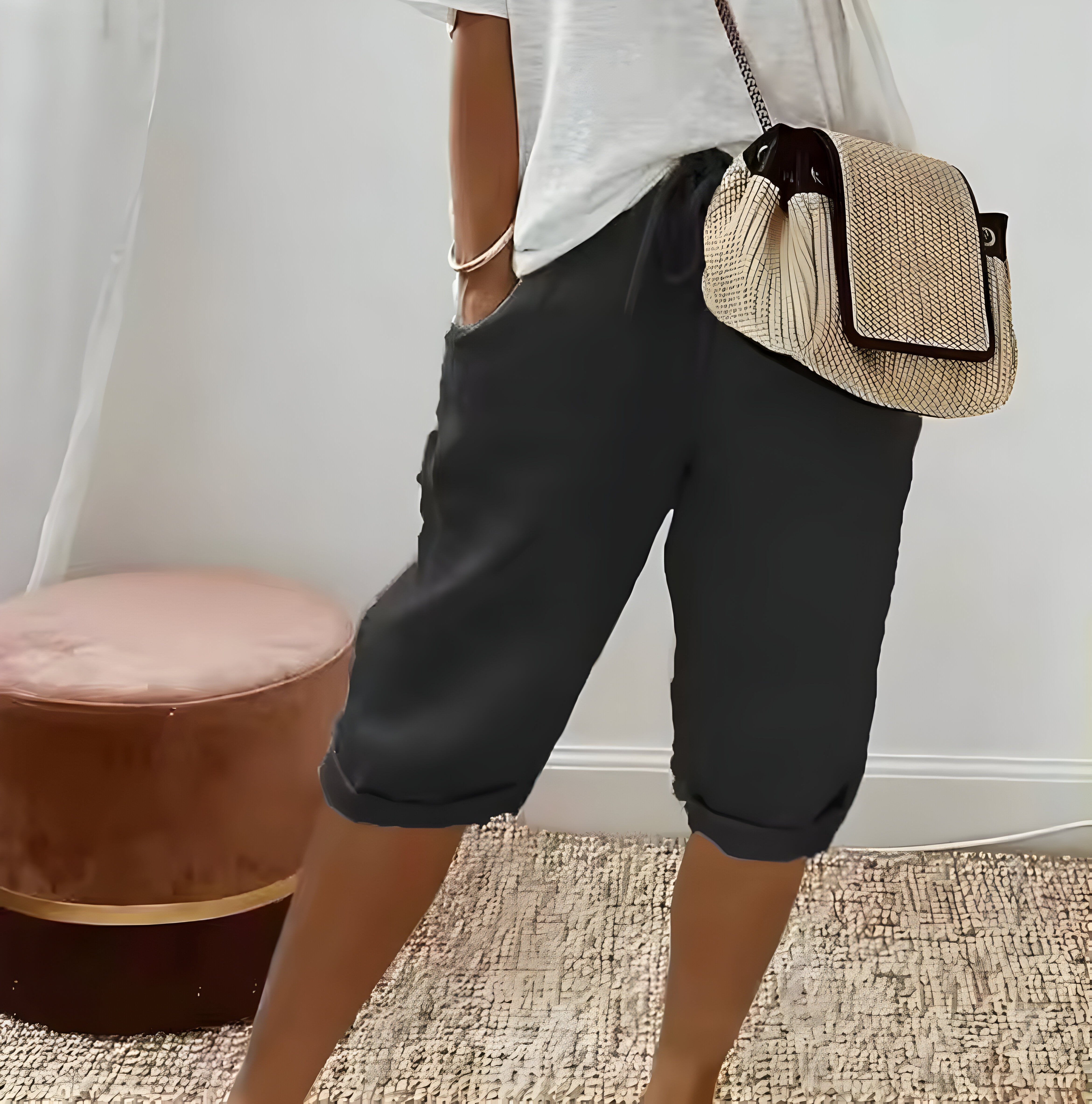 Selina™ | Pantalon Court en Lin pour Femmes