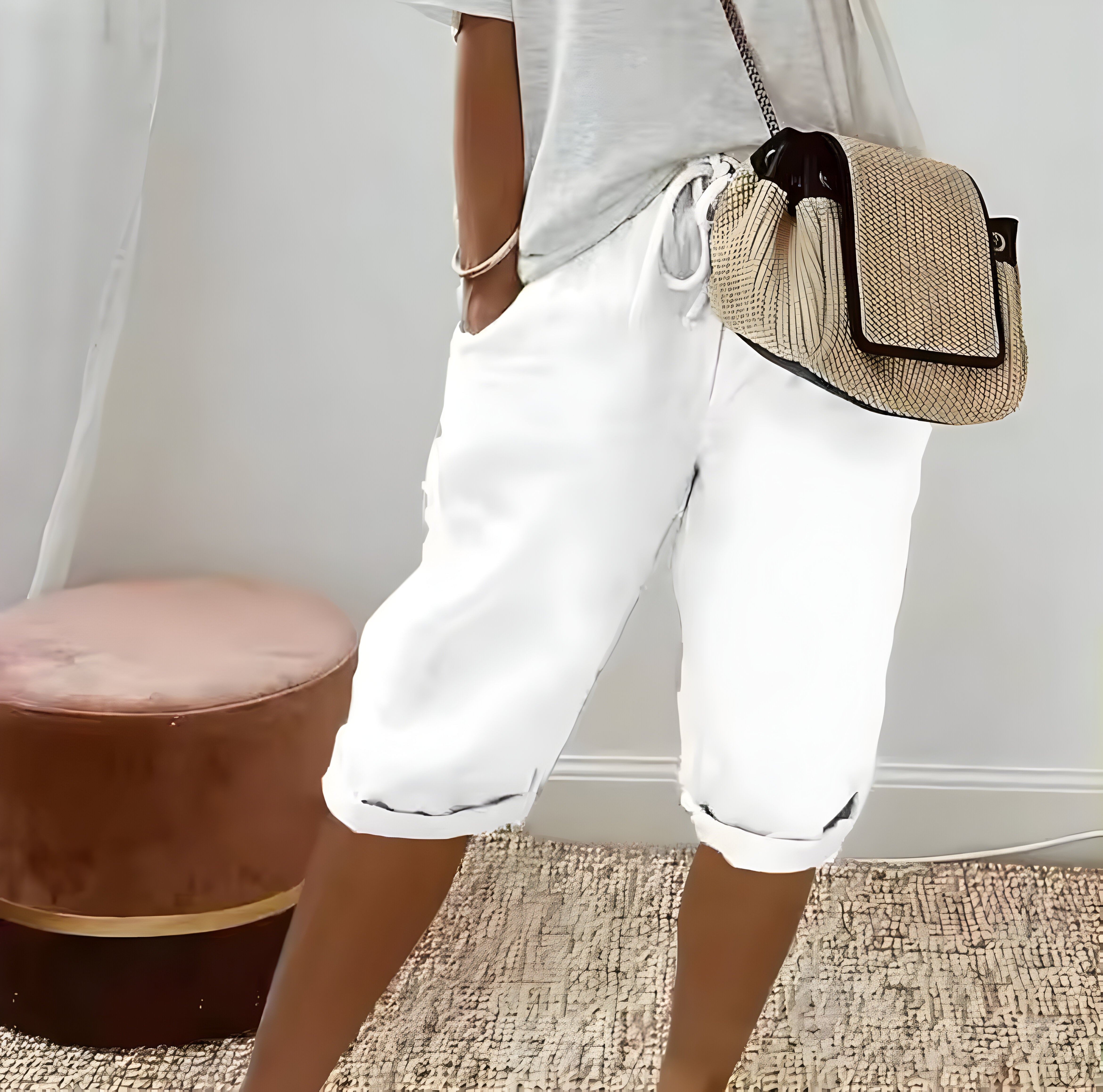 Selina™ | Pantalon Court en Lin pour Femmes