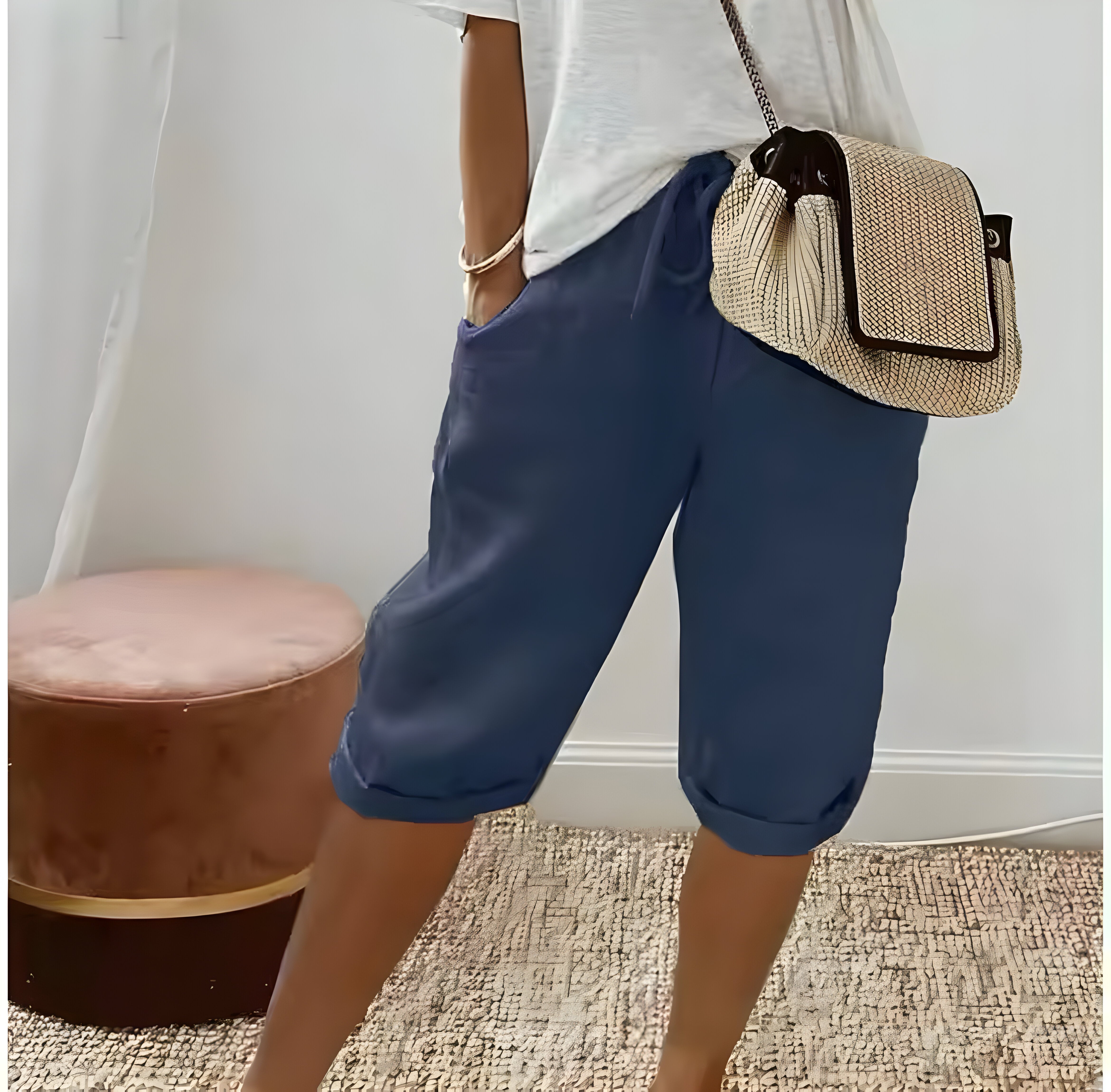 Selina™ | Pantalon Court en Lin pour Femmes