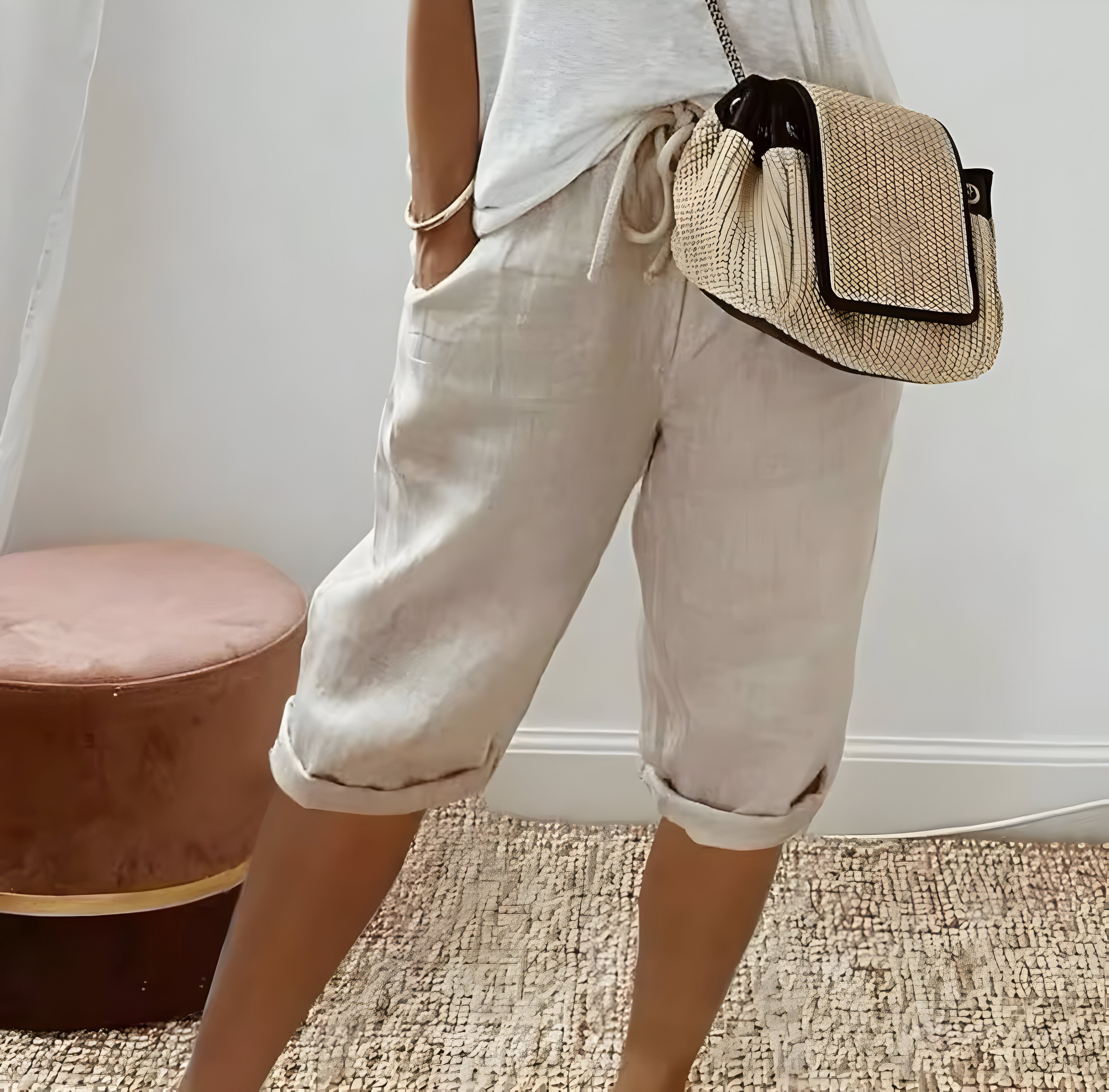 Selina™ | Pantalon Court en Lin pour Femmes