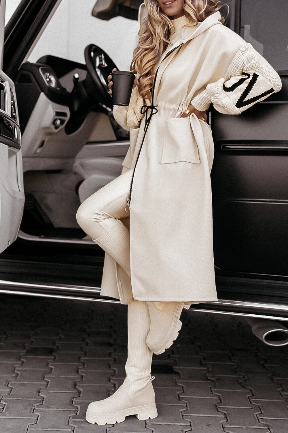 Mila™ | Manteau Femme avec Manches Tricotées