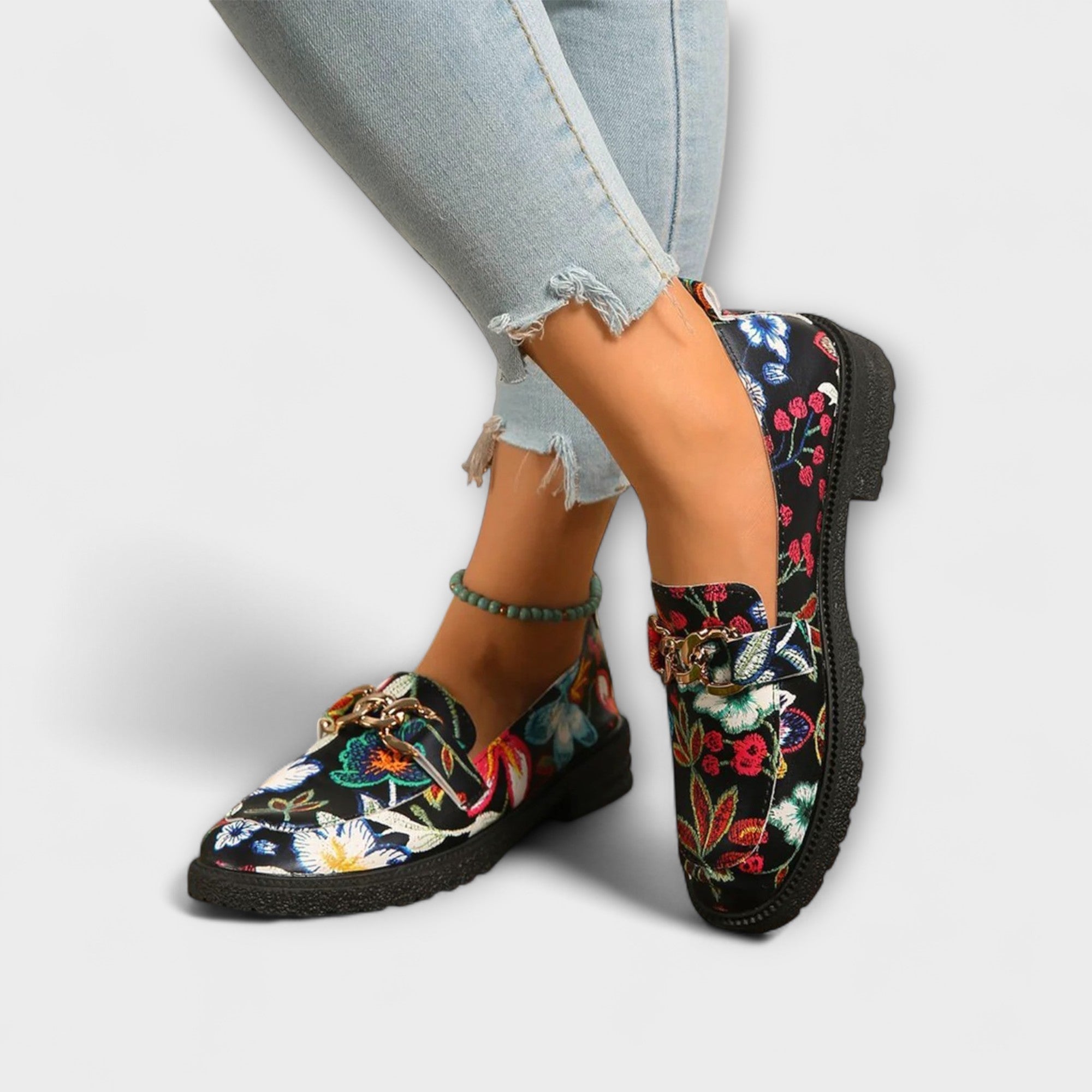Celestine™ | Mocassins Multicolores avec Motif Floral