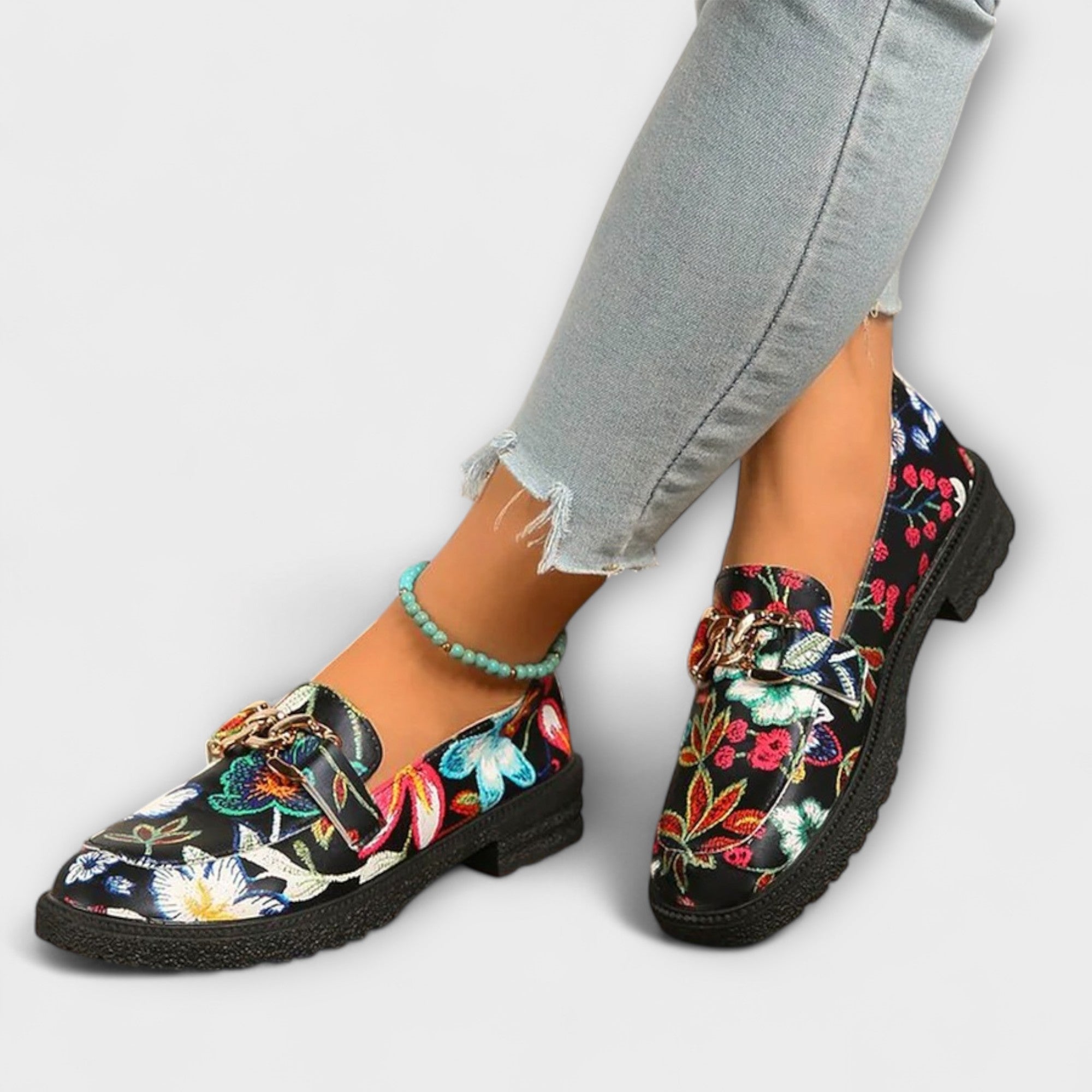 Celestine™ | Mocassins Multicolores avec Motif Floral