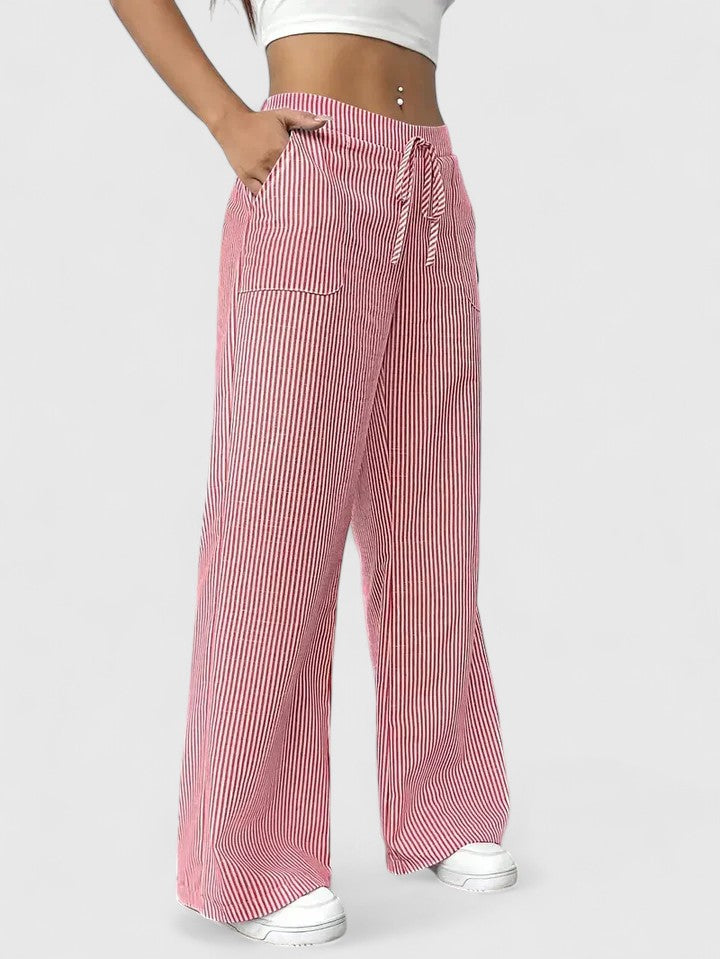 Juliette™ | Pantalon large rayé