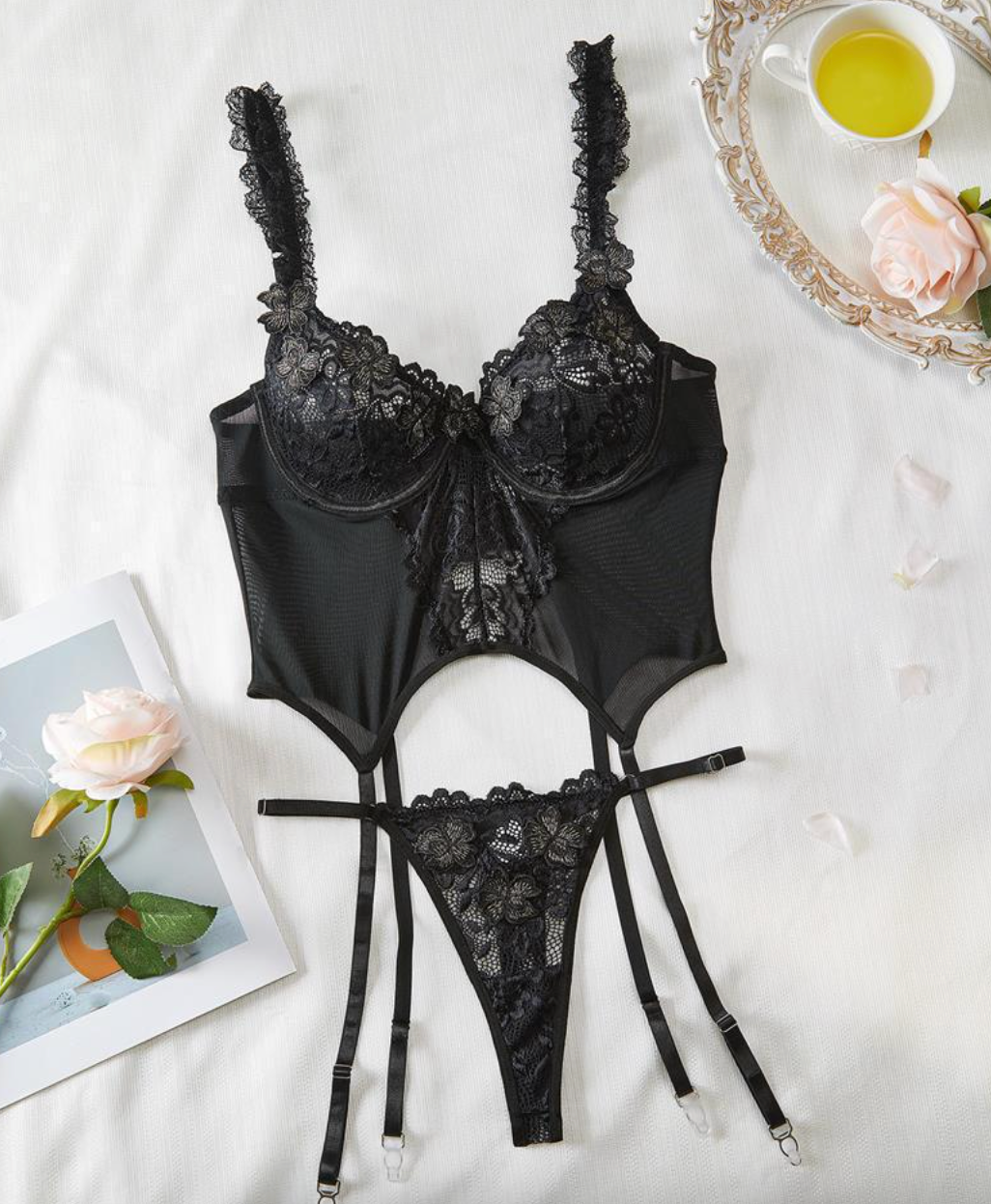 Mariée Amara™ | Ensemble de lingerie de mariée élégant