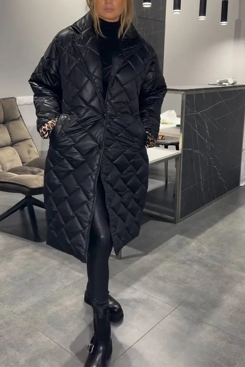 Saphira™ | Veste Matelassée Réversible avec Doublure Imprimée Léopard