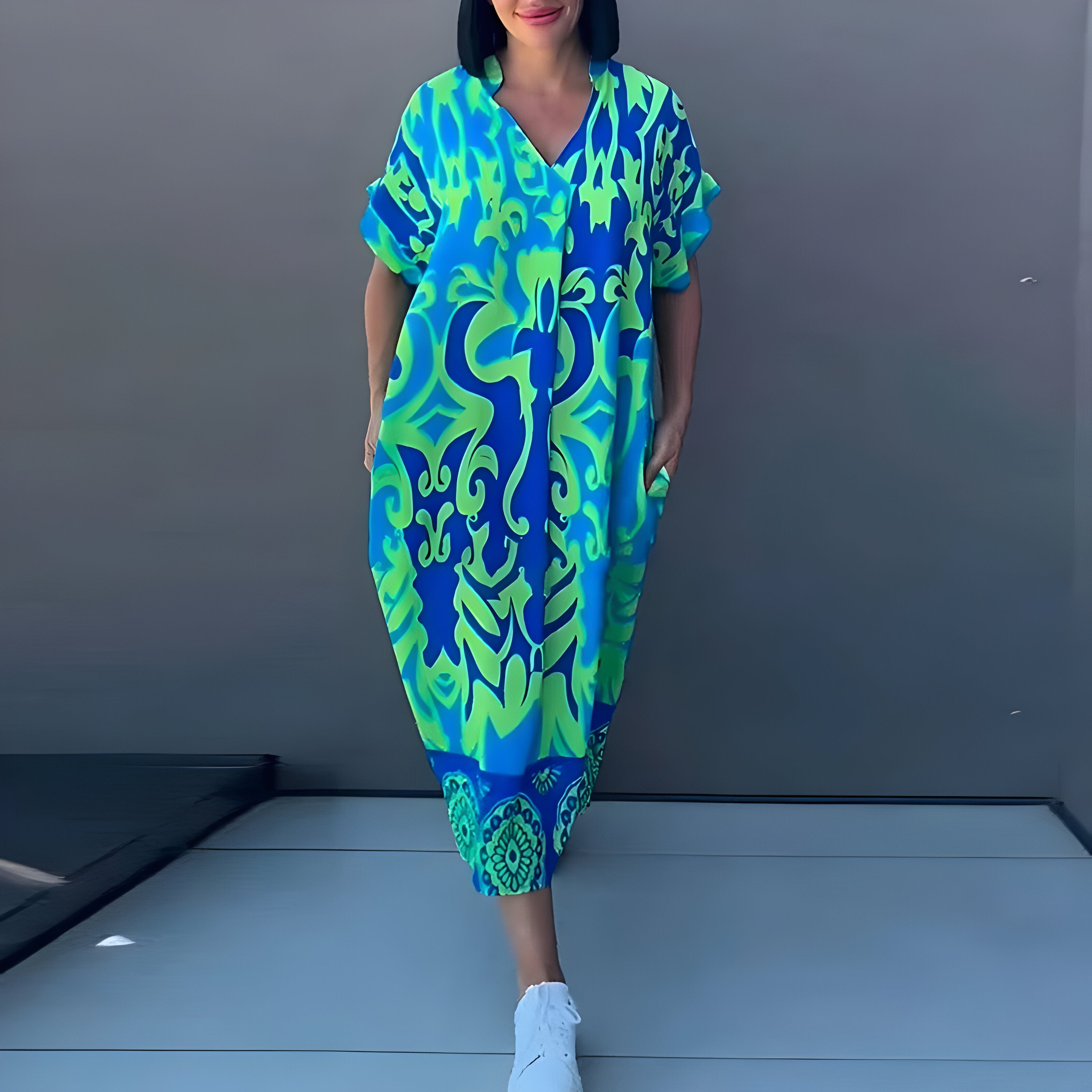 Aveline™ | Robe Maxi avec Imprimé Coloré